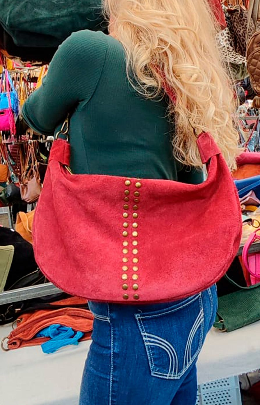 Bolso Milenka. Bolso de serraje con tacchuelas - Imagen 2