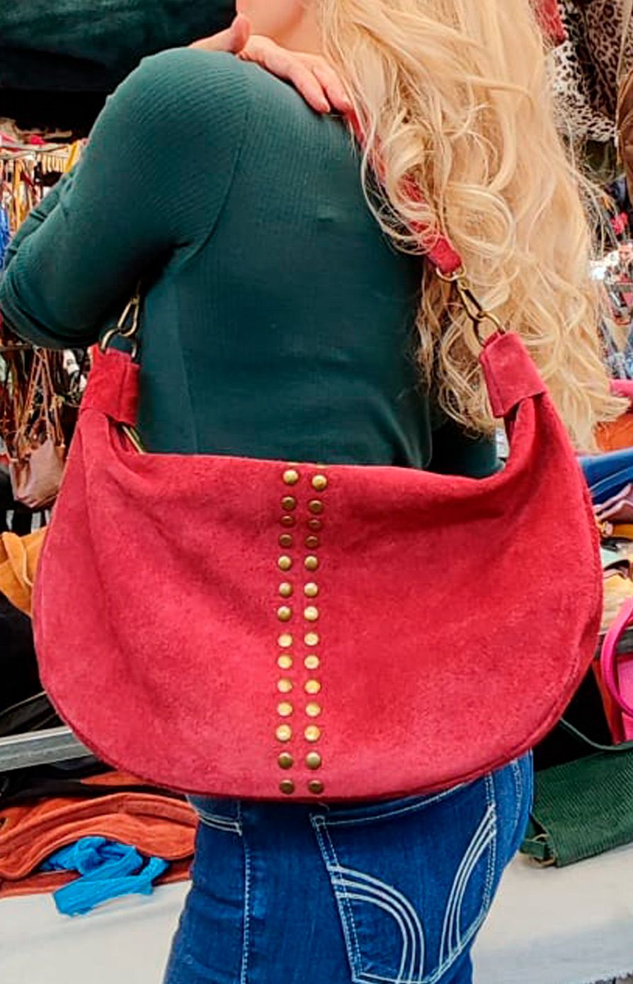 Bolso Milenka. Bolso de serraje con tacchuelas - Imagen 3