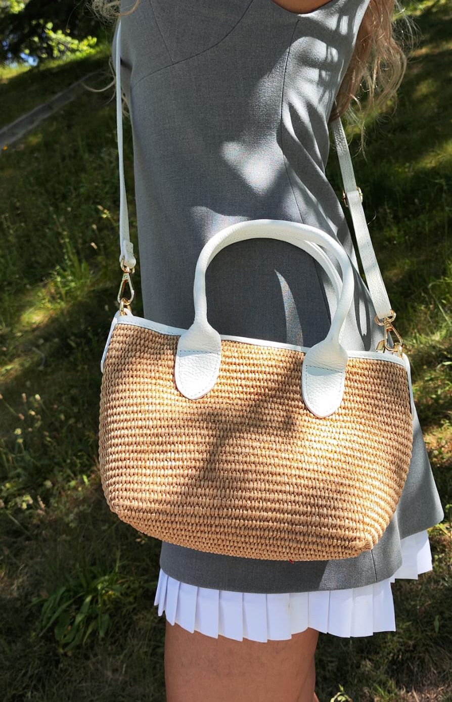 Bolso Sara. Bolso de rafia y piel - Imagen 2