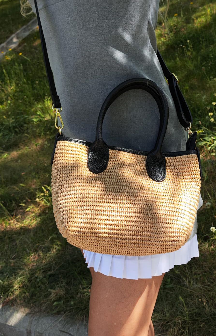 Bolso Sara. Bolso de rafia y piel - Imagen 7