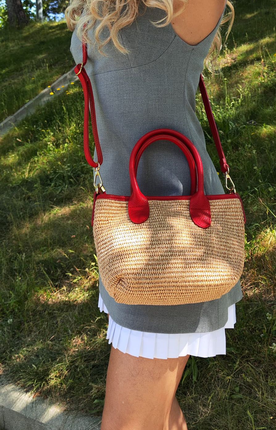 Bolso Sara. Bolso de rafia y piel - Imagen 8