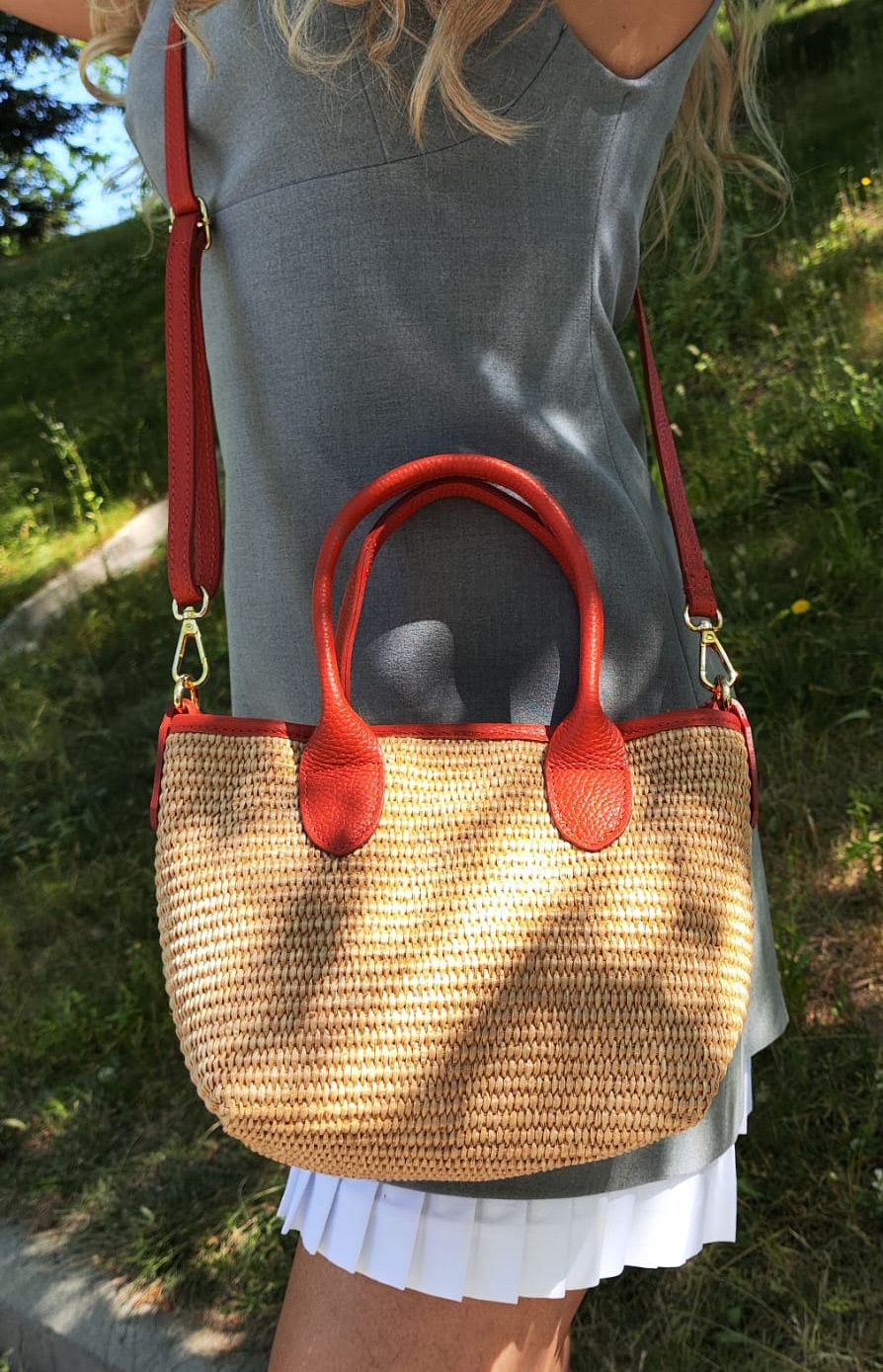 Bolso Sara. Bolso de rafia y piel - Imagen 9