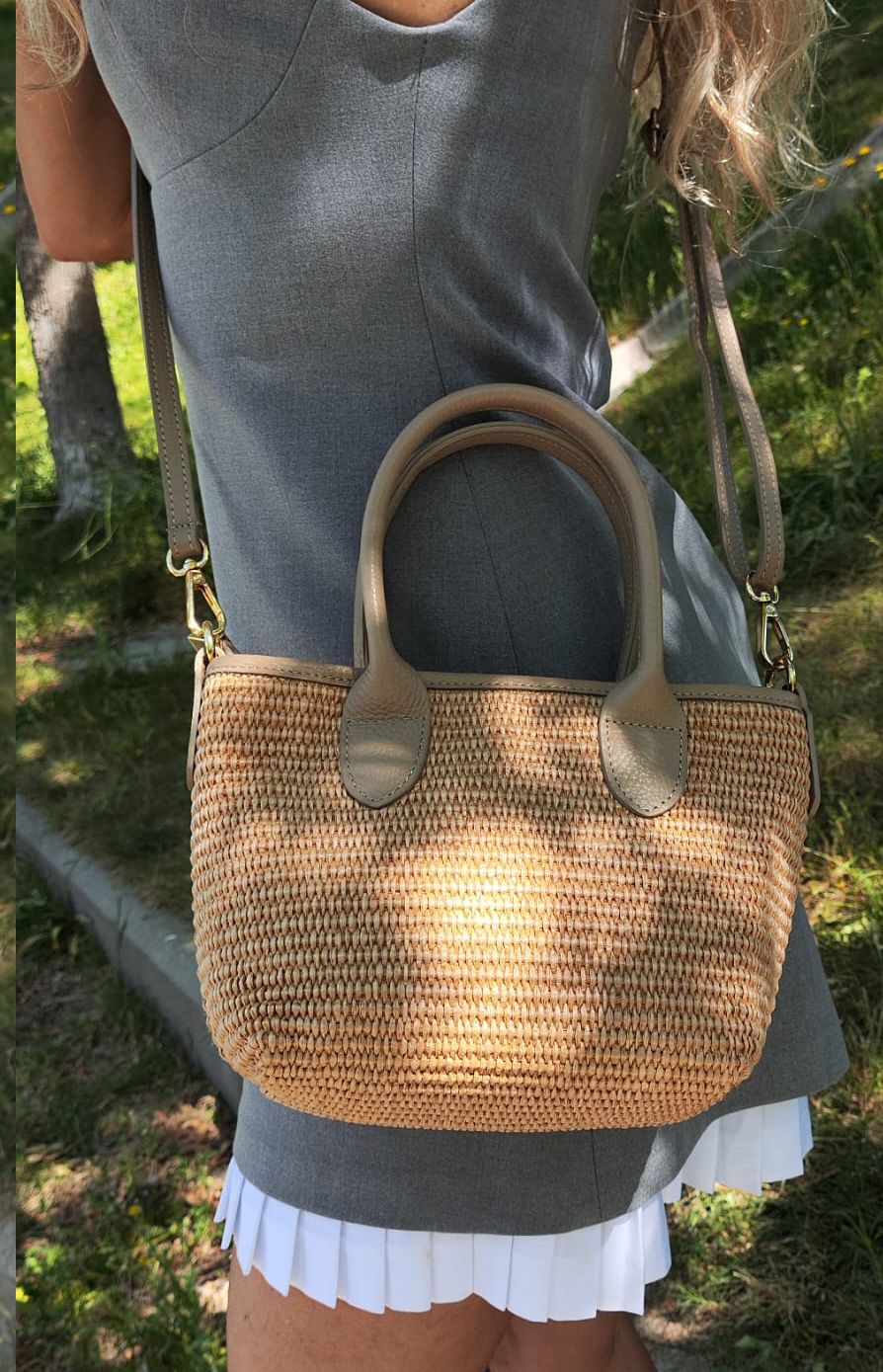 Bolso Sara. Bolso de rafia y piel - Imagen 10