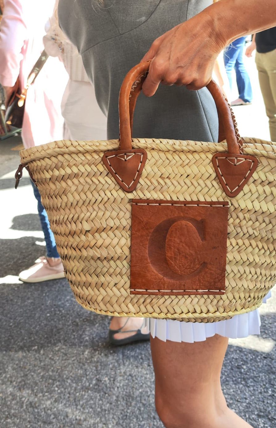 Cesta Jimena, cesta de mimbre y cuero