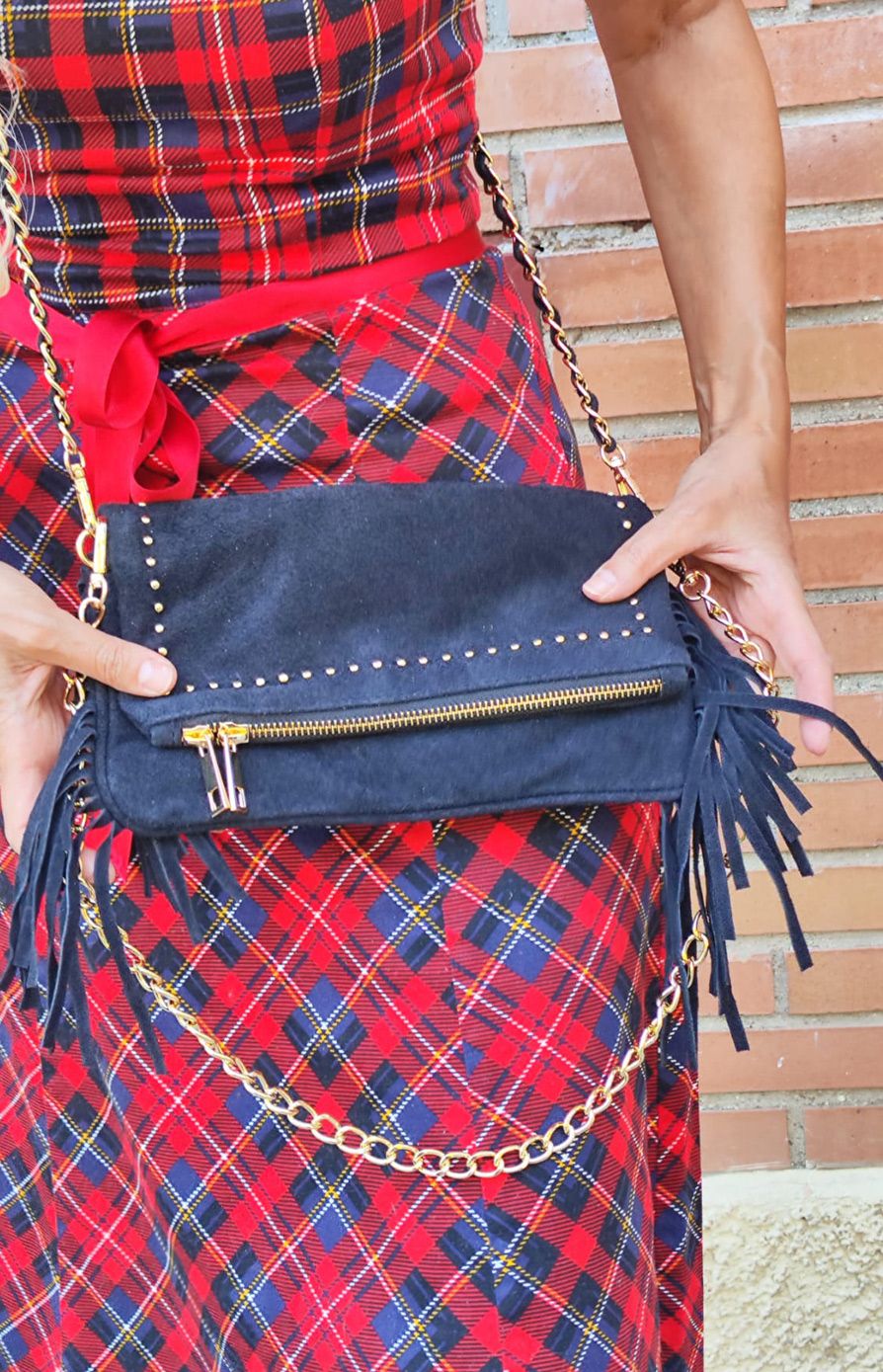 Bolso Paula. Bolso con tachuelas y flecos - Imagen 2