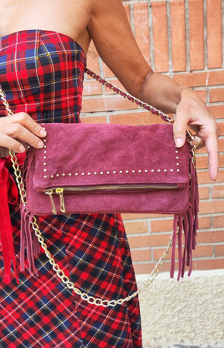 Bolso Paula. Bolso con tachuelas y flecos - Imagen 4