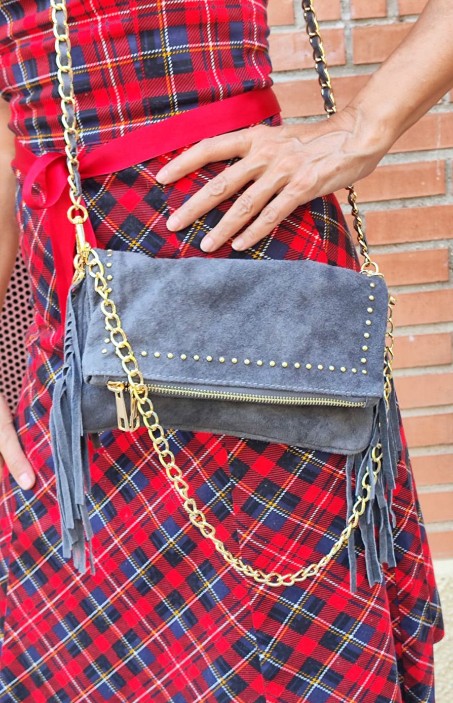 Bolso Paula. Bolso con tachuelas y flecos - Imagen 5
