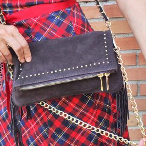 Bolso Paula. Bolso con tachuelas y flecos