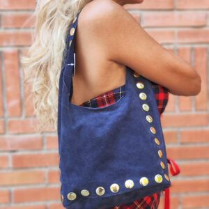 Bolso Vega. Bolso tachuelas doradas