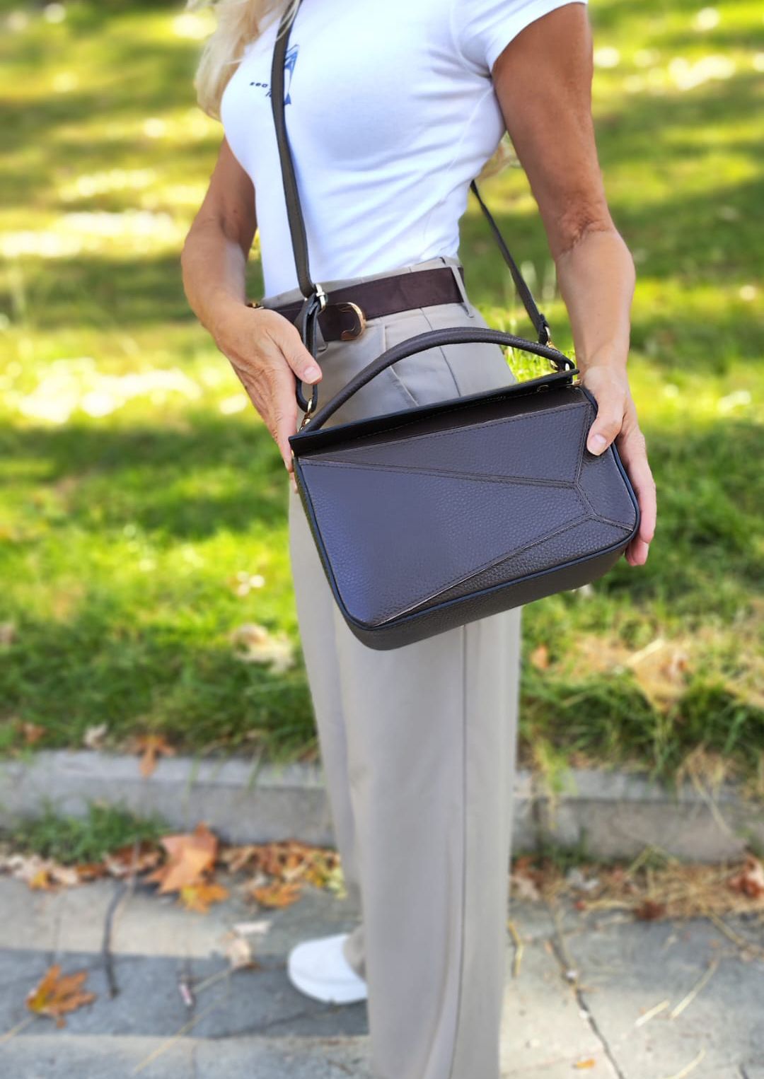 Bolso Amalia. Bolso puzzle liso - Imagen 3