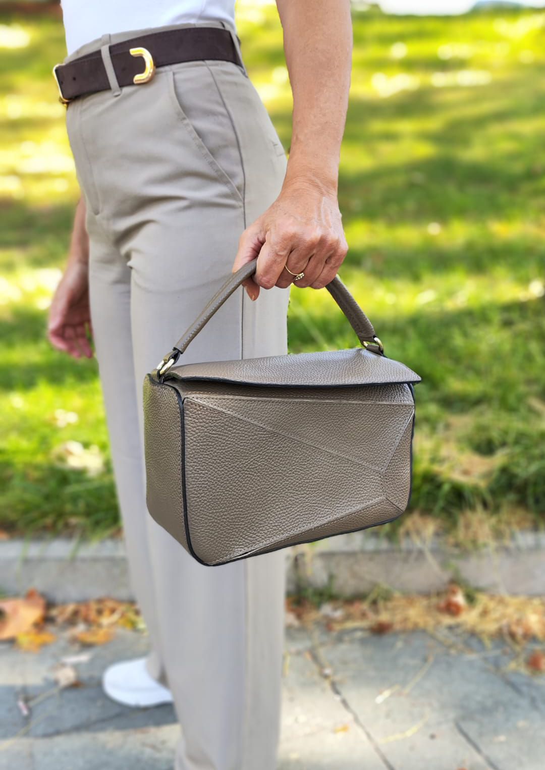 Bolso Amalia. Bolso puzzle liso - Imagen 6